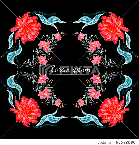 Tropical set of hand drawn floral frames. Jungle Tropical set of hand drawn floral frames. Jungle 60553990