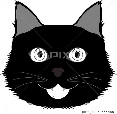 嬉しい黒猫のイラスト素材