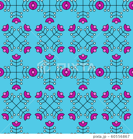 vector seamless pattern with abstract flowers 60556867