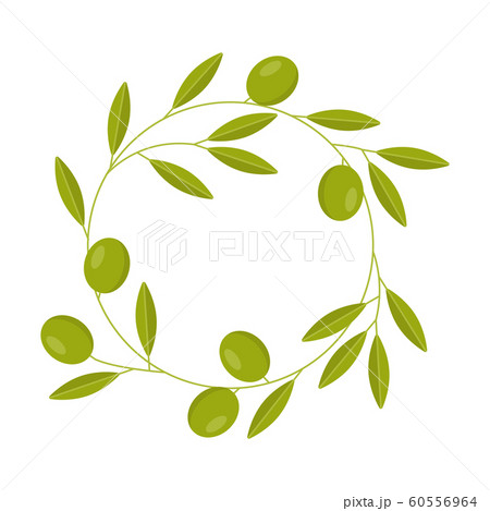 vector wreath with green olives and leaves 60556964