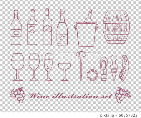 葡萄酒的插圖集 60557322