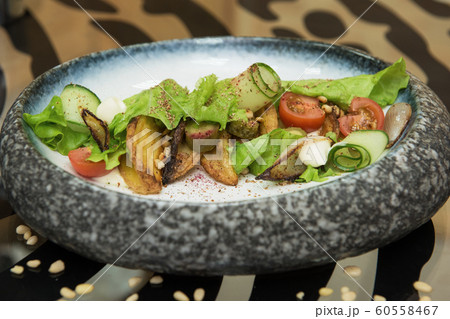 Salad with fried potato Salad with fried potato 60558467