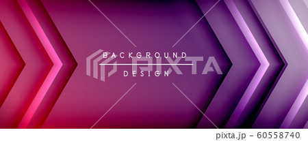 Arrow lines, technology digital template with shadows and lights on gradient background. Trendy simple fluid color gradient abstract background with dynamic straight shadow lines effect 60558740