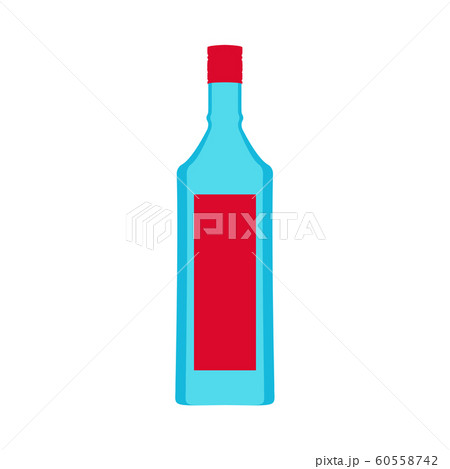 Vodka bottle alcohol beverage glass drink vector 60558742