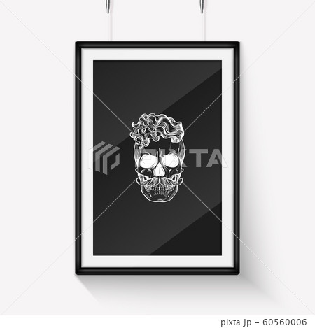 Sketch angry skull line art 60560006