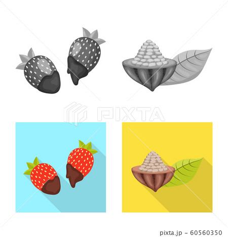 Vector illustration of food and yummy symbol. Set of food and brown stock symbol for web. 60560350