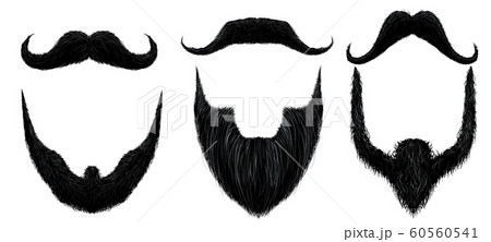 curly moustache and beard