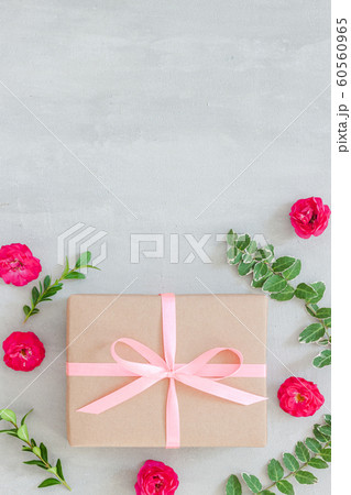 Gift or present box wrapped in kraft paper and Gift or present box wrapped in kraft paper and 60560965