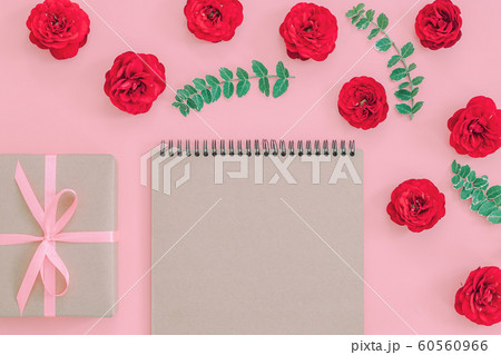 Gift or present box wrapped in kraft paper and Gift or present box wrapped in kraft paper and 60560966