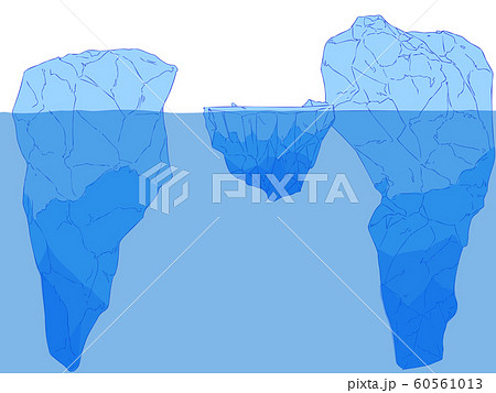 氷山 潜在意識と顕在意識のイメージでのイラスト素材