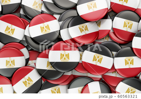 Badges with flag of Egypt, 3D rendering Badges with flag of Egypt, 3D rendering 60563321