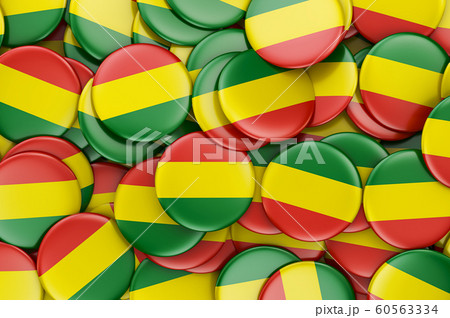 Badges with flag of Bolivia, 3D rendering 60563334