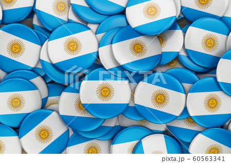 Badges with flag of Argentina, 3D rendering Badges with flag of Argentina, 3D rendering 60563341