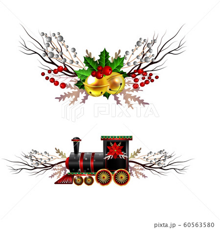 Christmas decorations with fir tree golden jingle bells Christmas decorations with fir tree golden jingle bells 60563580