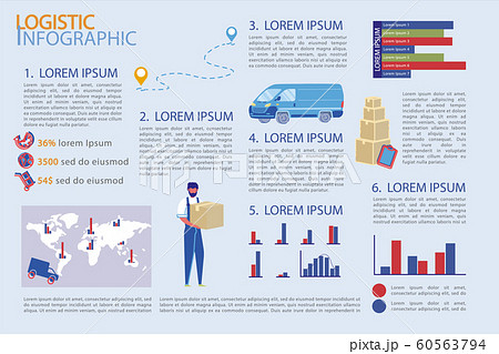 Banner Written Logistic Infographic, Cartoon. Banner Written Logistic Infographic, Cartoon. 60563794