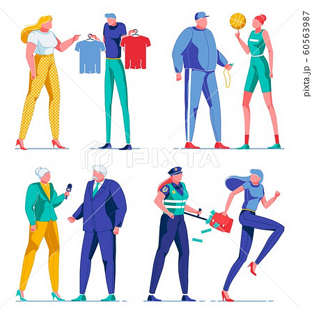 Police Girl Arresting Thief, Journalist, Player. 60563987