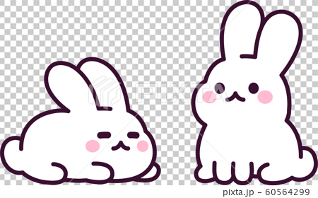 Cute cartoon rabbits - Stock Illustration [60564299] - PIXTA