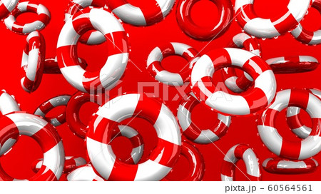 Red swim rings on red background 60564561