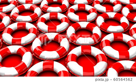 Red swim rings on red background 60564562