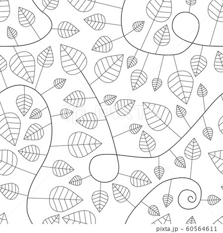 seamless pattern with leaves and curves 60564611