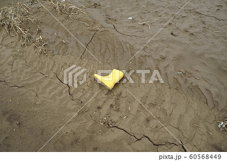 2019年台風19号 千曲川氾濫被害 流された長靴 60568449