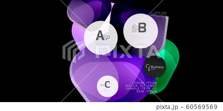 Retro colorful geometric background - circles on black, great design for any purposes. Creative minimal concept 60569569