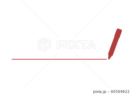 ペンで線を引く 太字 赤 のイラスト素材