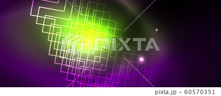 Shiny glowing design background, neon style lines, technology concept, vector 60570351