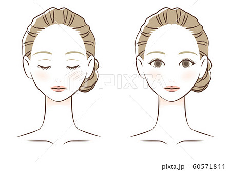 女性の顔 線画 のイラスト素材
