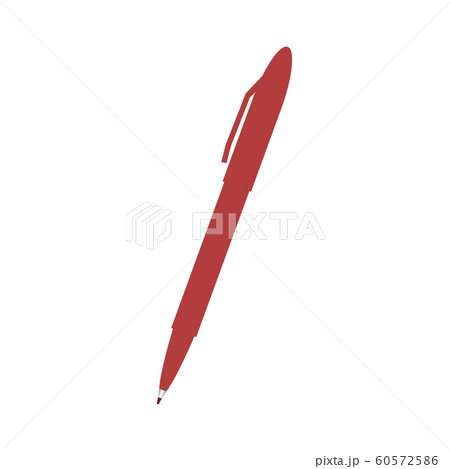 シンプルなサインペン 細字 赤 のイラスト素材