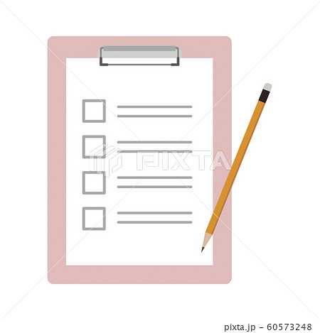 書類を確認する チェックリスト ピンク のイラスト素材