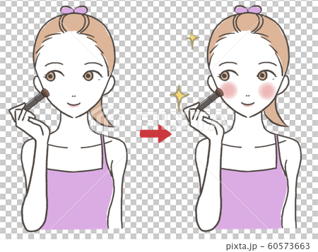 Women who make up cosmetics before and after Women who make up cosmetics before and after 60573663