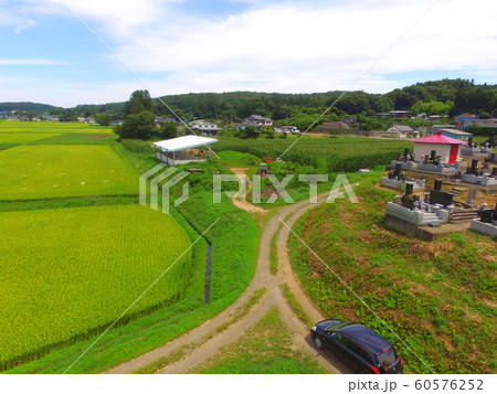 田園地帯〜ドローンで空撮(円田盆地/宮城県刈田郡蔵王町) 田園地帯〜ドローンで空撮(円田盆地/宮城県刈田郡蔵王町) 60576252