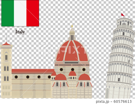 イタリアのランドマークのイラスト素材