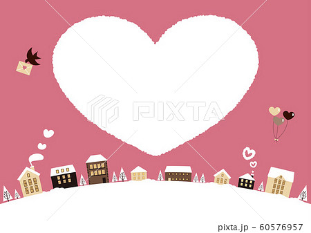 ピンク系のかわいい街並み　バレンタイン 60576957