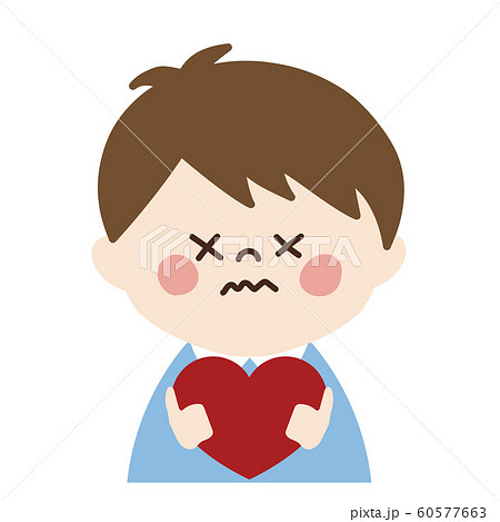 小さい男の子 困り顔 愛 のイラスト素材