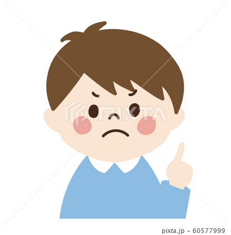 小さい男の子 自信 確認ポーズ 右 のイラスト素材