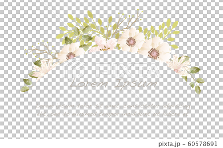 水彩風 花のフレームイラスト 水彩風 花のフレームイラスト 60578691