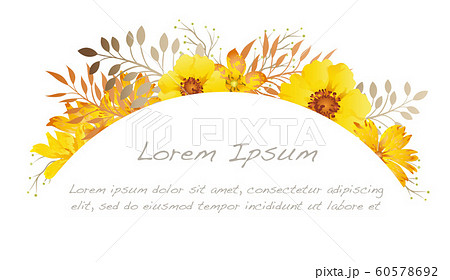 水彩風　花のフレームイラスト 60578692