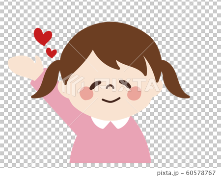 小女孩①（喜歡/介紹姿勢②/左） 60578767