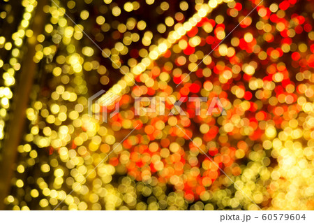 Defocused Christmas Red and Yellow Bokeh Lights Blurred background 60579604