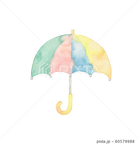 パステルカラーの可愛い傘のイラスト素材