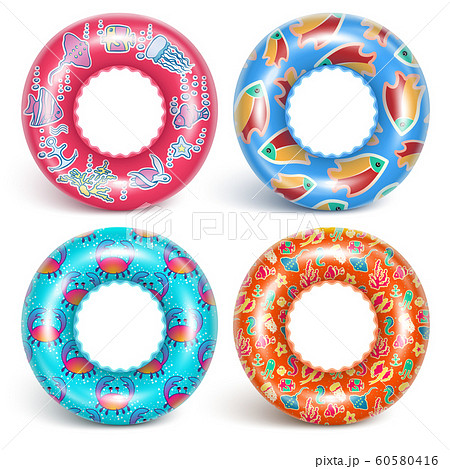4 inflatable rings with a pattern 60580416