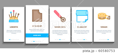 Sewing And Needlework Onboarding Elements Icons Set Vector 60580753