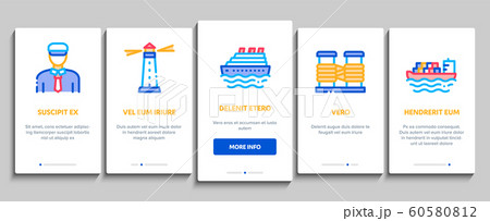Marine Port Transport Onboarding Elements Icons Set Vector Marine Port Transport Onboarding Elements Icons Set Vector 60580812