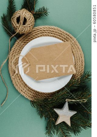 Christmas eco friendly rustic table setting Christmas eco friendly rustic table setting 60580851