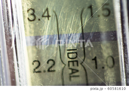 Close up of PH tester level bar show indicator Close up of PH tester level bar show indicator 60581610