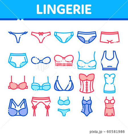 Lingerie Bras Panties Collection Icons Set Vector Lingerie Bras Panties Collection Icons Set Vector 60581986