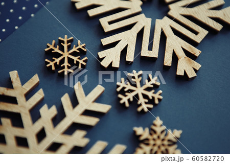 Winter holiday background with handmade wooden Winter holiday background with handmade wooden 60582720