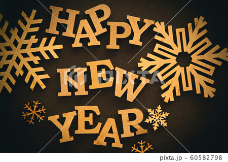 Winter holiday background with handmade wooden 60582798